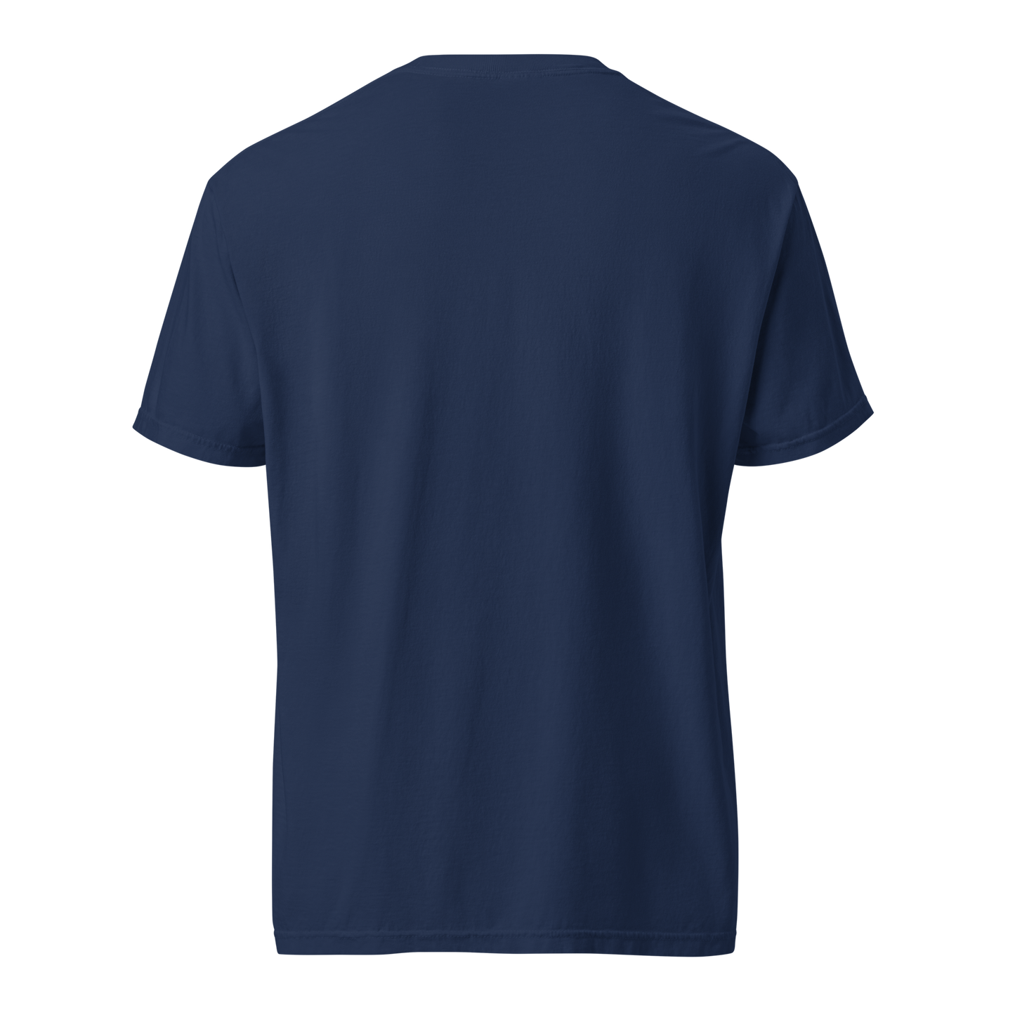 Missing Out Is Part of Choosing unisex heavyweight t-shirt in true navy, back view