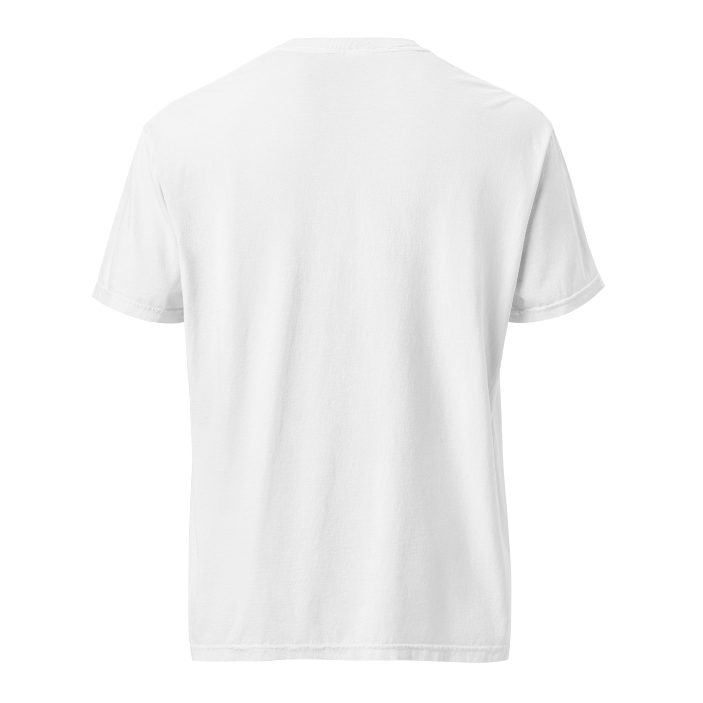 Hunger, Drive & Discipline unisex heavyweight t-shirt in white, back view